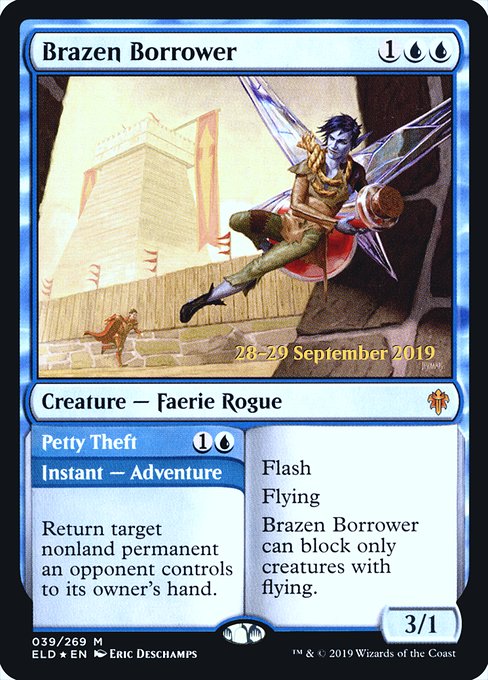 Brazen Borrower {1}{U}{U} // {1}{U} - Creature — Faerie Rogue // Instant — Adventure -  - 3/1