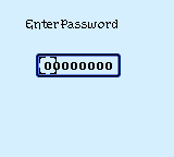 Password entry screen with an eight-digit input field showing all zeroes.
